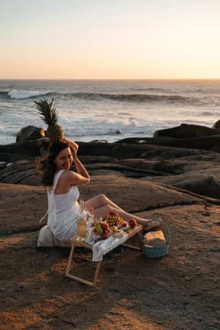 Elena Panova by the ocean